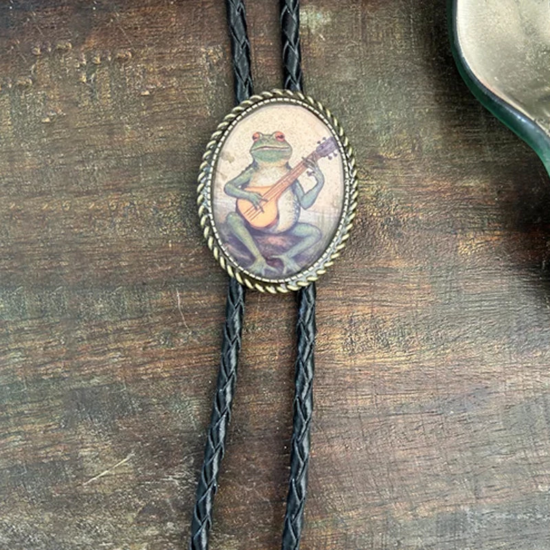 Unisex Bolo Tie med Frosk og Banjo Design 2