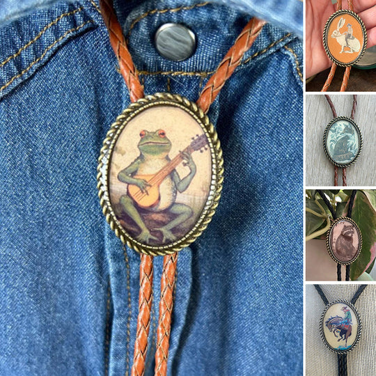 Unisex Bolo Tie med Frosk og Banjo Design 3