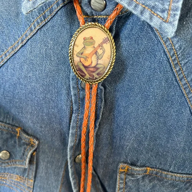 Unisex Bolo Tie med Frosk og Banjo Design 5