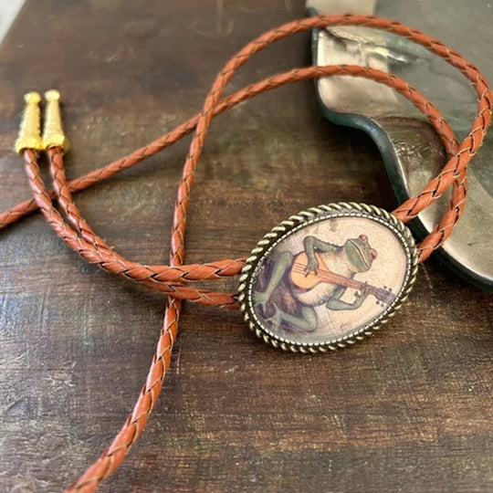 Unisex Bolo Tie med Frosk og Banjo Design 7