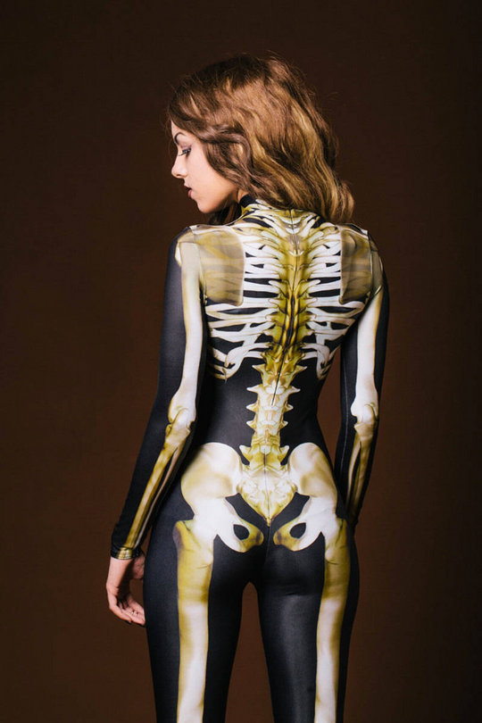 Unisex Halloween Kostyme Skelett Bodysuit 2