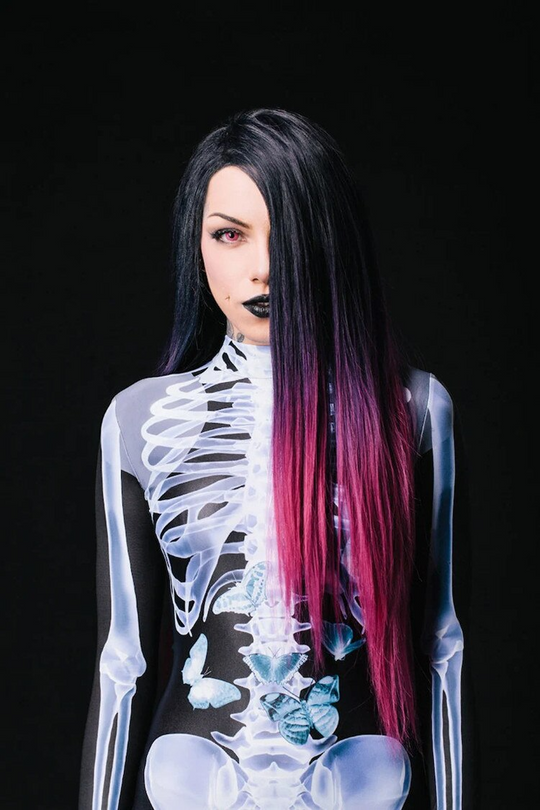 Unisex Halloween Kostyme Skelett Bodysuit 5