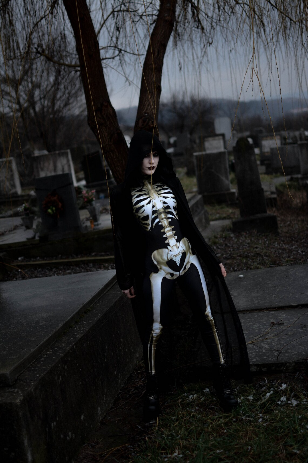 Unisex Halloween Kostyme Skelett Bodysuit 6