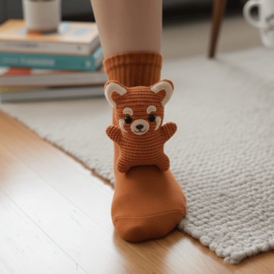 Unisex Hussokker med 3D Dyreaksent Fluffy Komfort 4