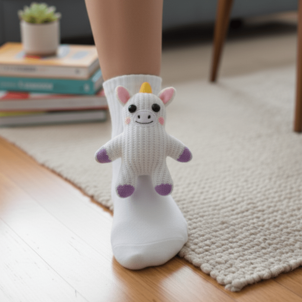 Unisex Hussokker med 3D Dyreaksent Fluffy Komfort 9