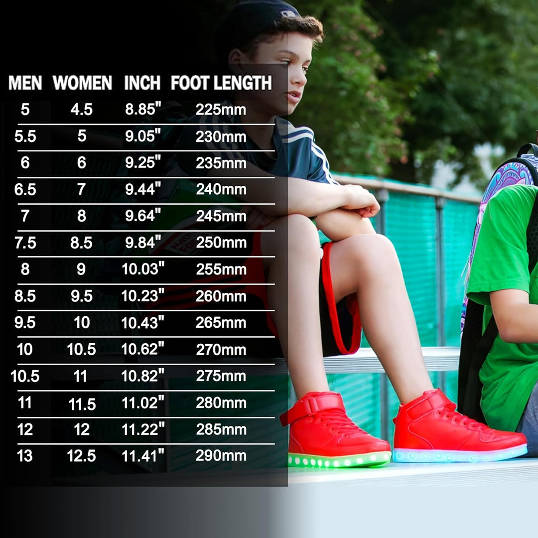 Unisex LED Sneakers Med Oppladbar Belysning 5