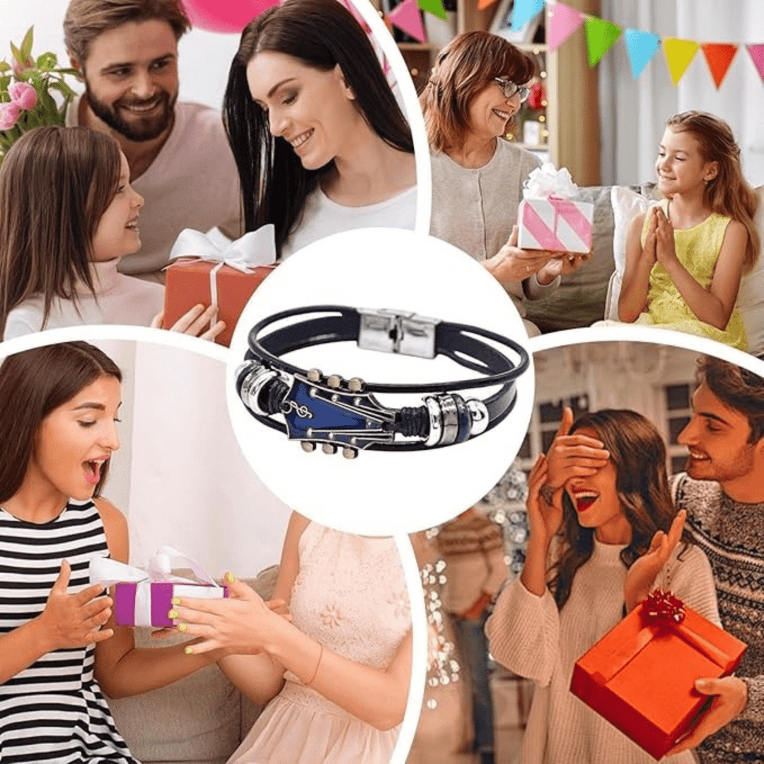 Unisex Lærarmbånd med Gitarinspirert Design 8