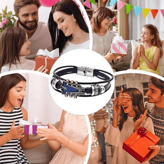 Unisex Lærarmbånd med Gitarinspirert Design 8