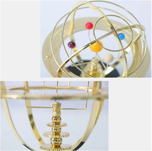 Unisex Mekanisk Orrery-modell med Fem Planeter og Messingdetaljer 2