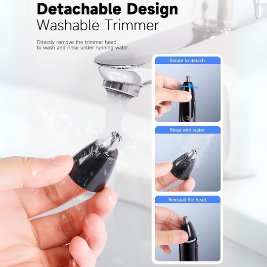 Unisex Nese- og Øretrimmer Oppladbar Med Dobbeltsidige Kniver 2