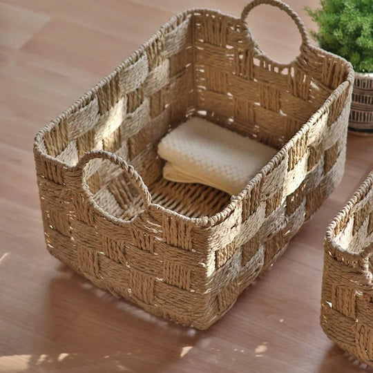 Unisex Oppbevaringskurv Håndlaget Naturstil 3
