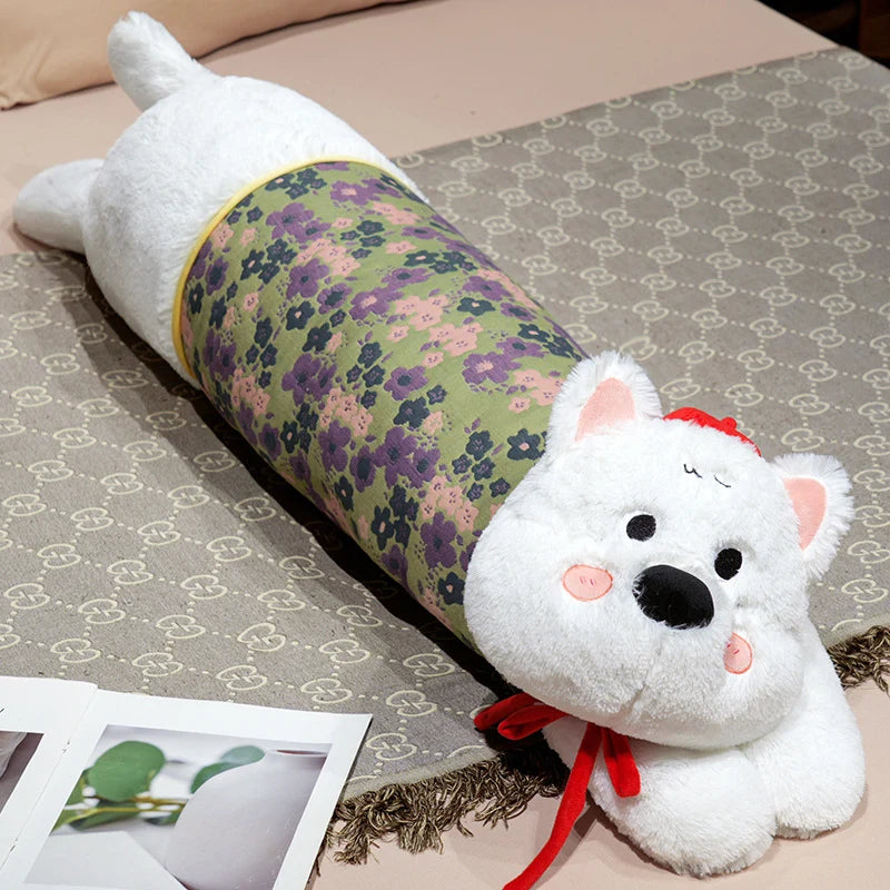 Unisex Plysjpute med Hundedesign og Blomstermønster 0