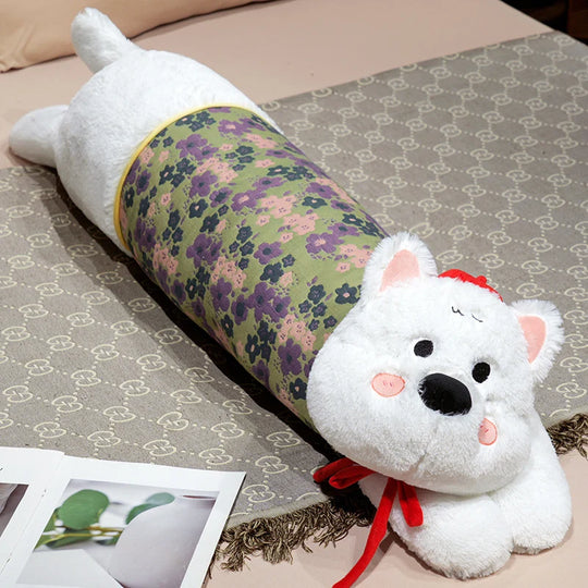 Unisex Plysjpute med Hundedesign og Blomstermønster 0