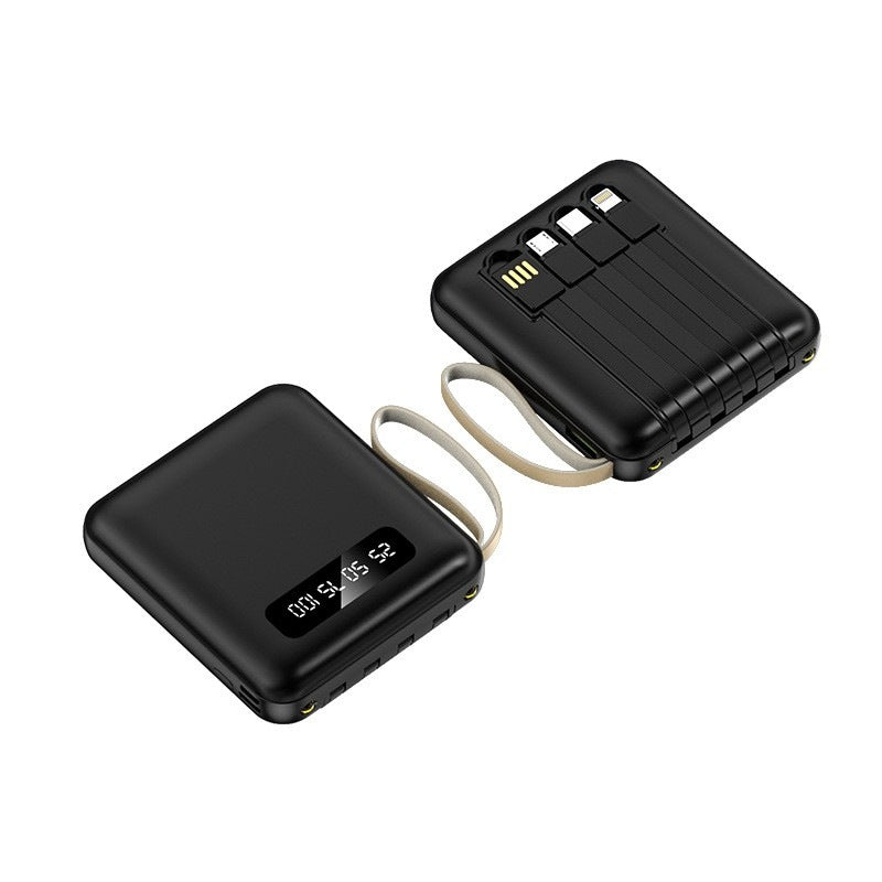 Unisex Powerbank med Integrerte Ladekabler og Digitalt Display 4