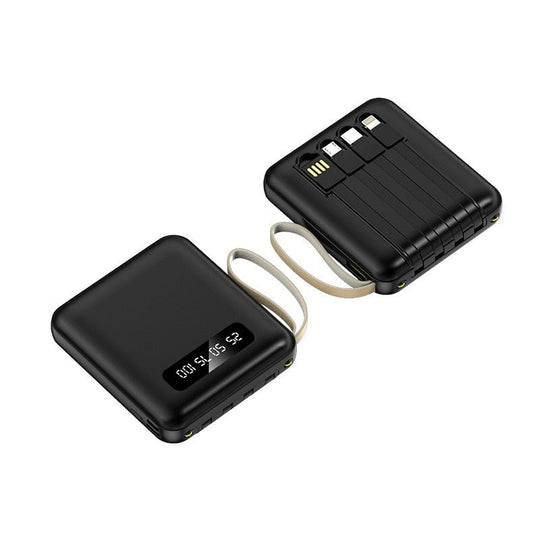 Unisex Powerbank med Integrerte Ladekabler og Digitalt Display 4