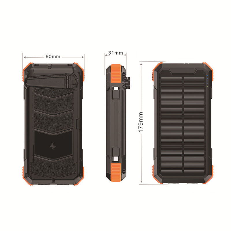 Unisex Powerbank med Sammenleggbar Solcellepanel 1