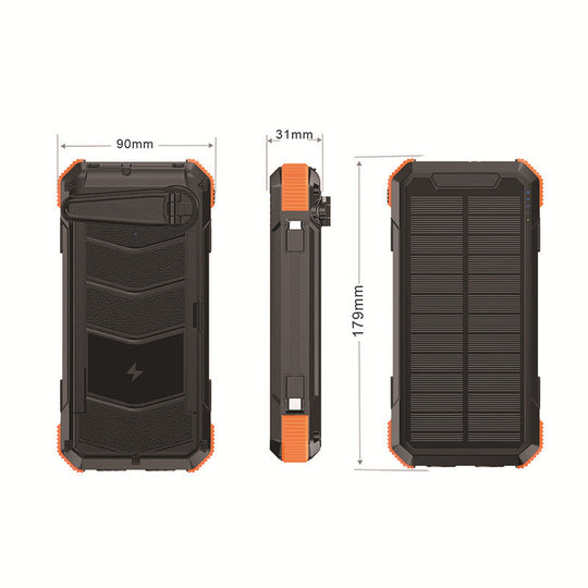 Unisex Powerbank med Sammenleggbar Solcellepanel 1