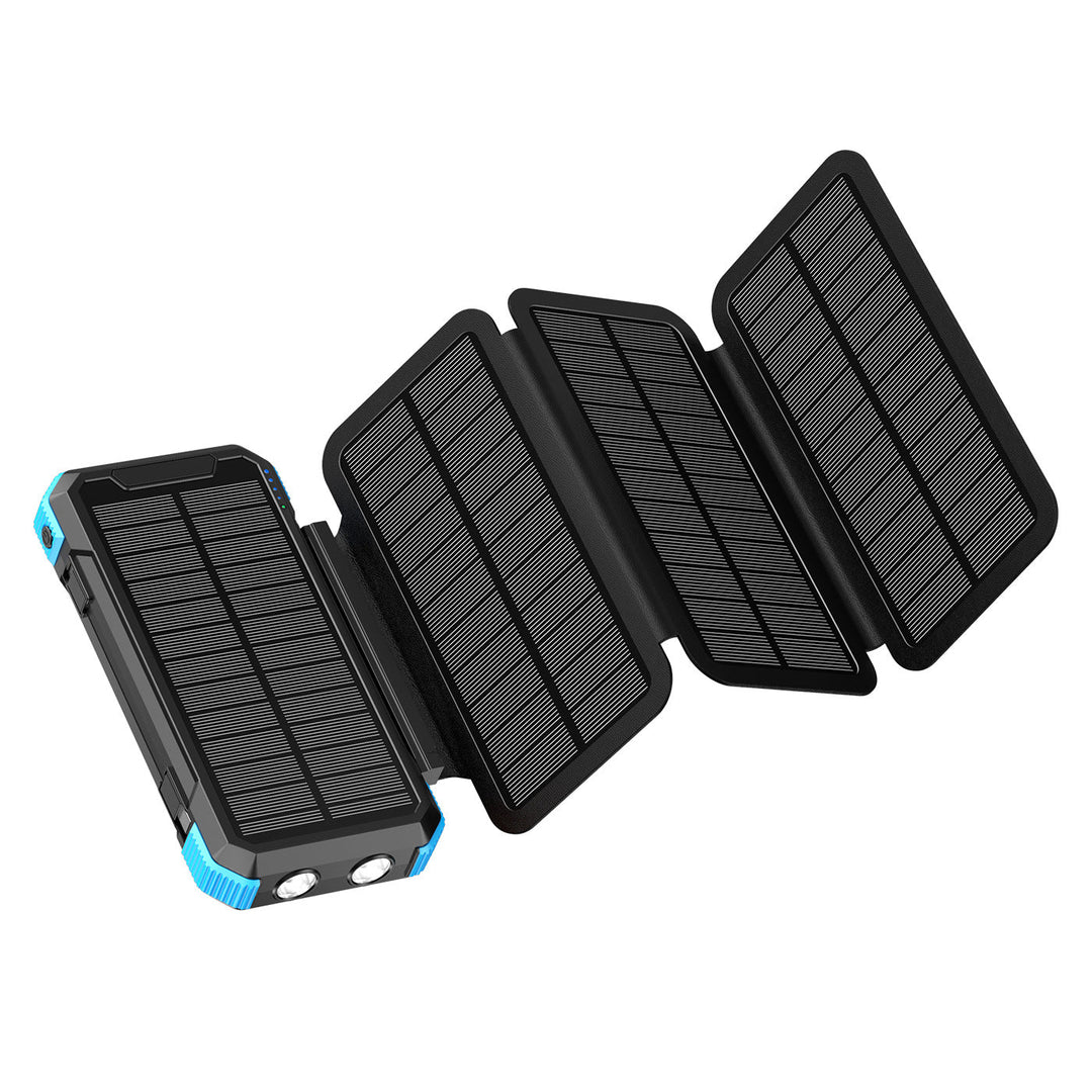 Unisex Powerbank med Sammenleggbar Solcellepanel 4