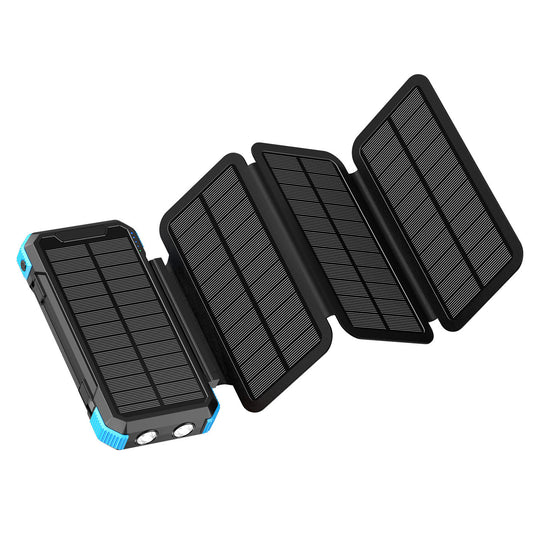 Unisex Powerbank med Sammenleggbar Solcellepanel 4