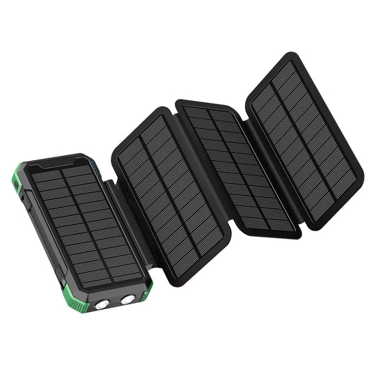 Unisex Powerbank med Sammenleggbar Solcellepanel 5