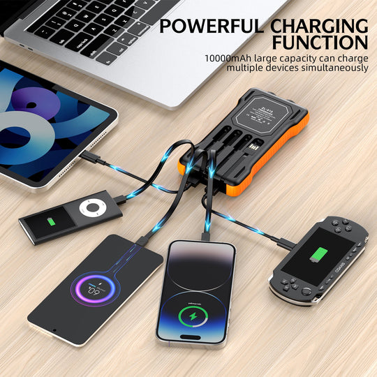 Unisex Powerbank med Solcelle og Multifunksjonelle Ladekabler 3