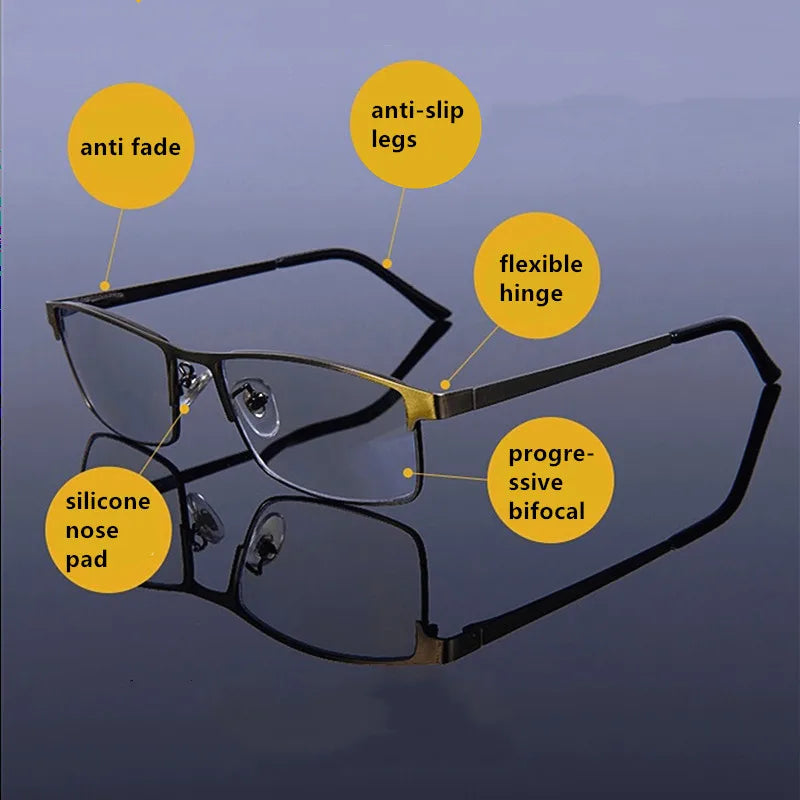 Unisex Progressive Multifocal Briller i Metall 3