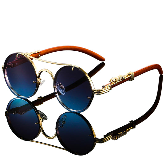 Unisex Retro Solbriller Oval Metallramme 0