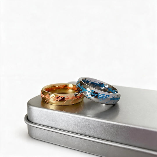 Unisex Ring med Selvlysende Alvisk Skrift 1