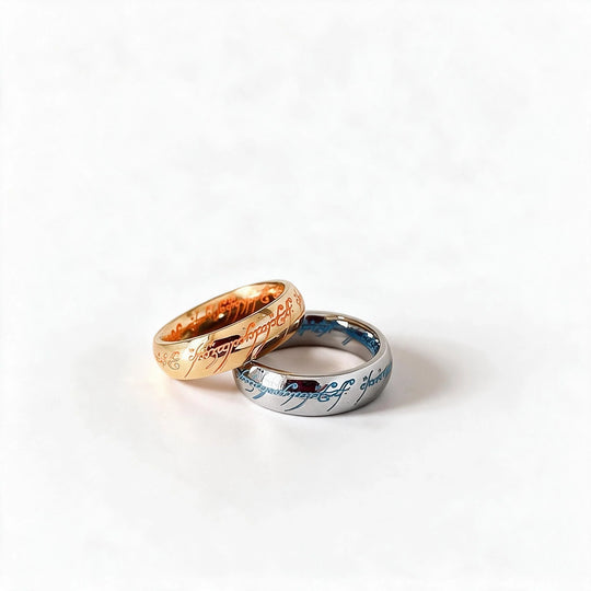 Unisex Ring med Selvlysende Alvisk Skrift 2