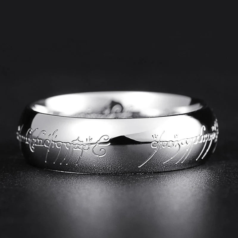 Unisex Ring med Selvlysende Alvisk Skrift 5