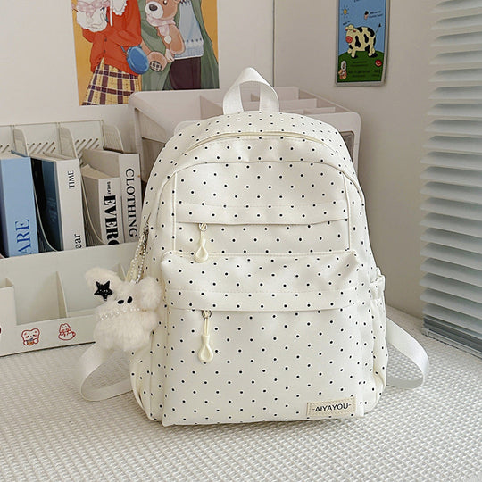 Unisex Ryggsekk Polka Dot Design Med Romslig Oppbevaring 1