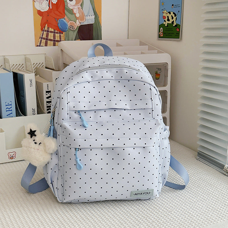Unisex Ryggsekk Polka Dot Design Med Romslig Oppbevaring 2