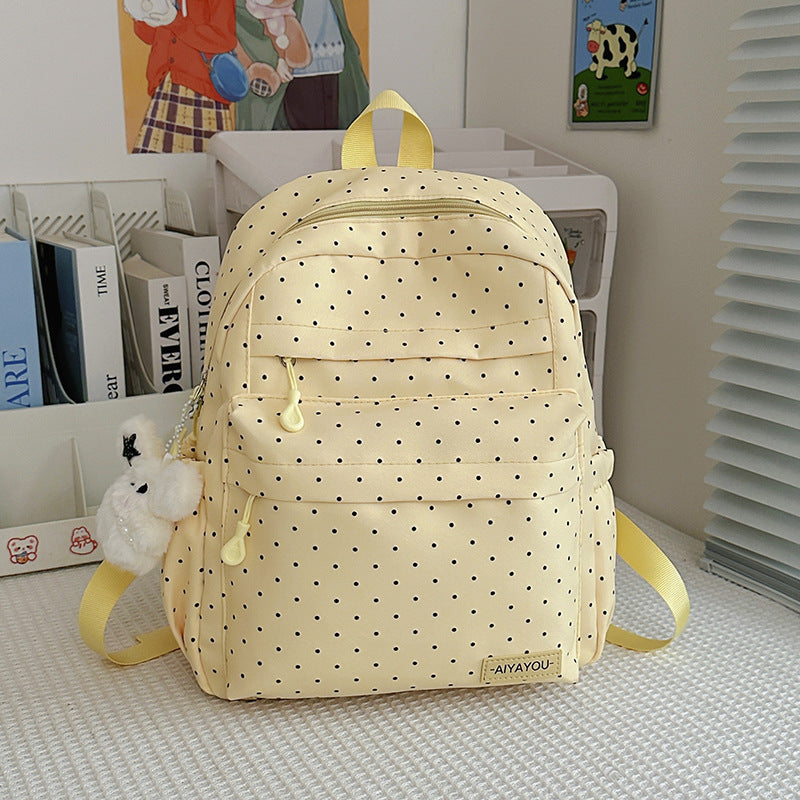 Unisex Ryggsekk Polka Dot Design Med Romslig Oppbevaring 3