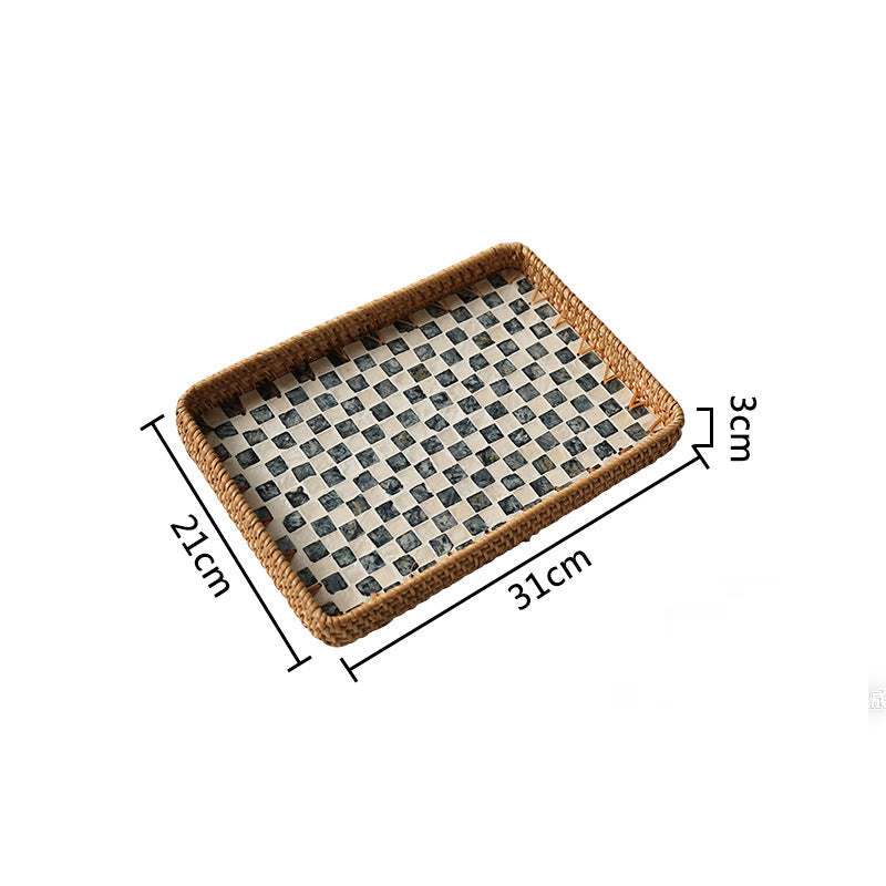 Unisex Serveringsfat Rektangulært Svart-Hvitt Mønster 31 cm x 21 cm 0