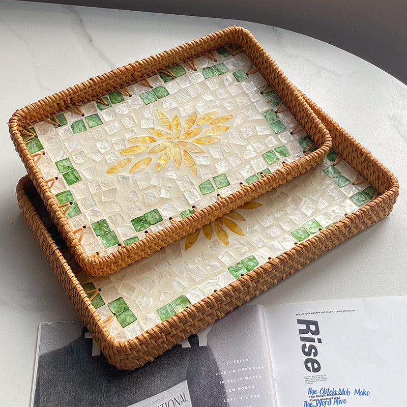 Unisex Serveringsfat Rektangulært Svart-Hvitt Mønster 31 cm x 21 cm 1