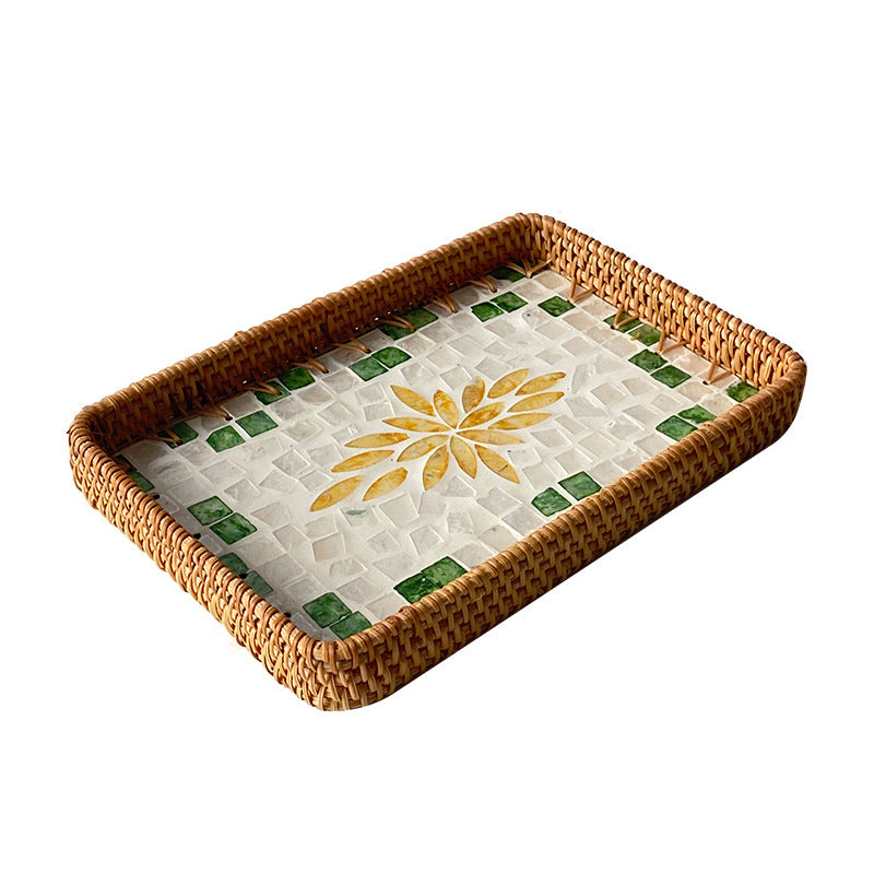 Unisex Serveringsfat Rektangulært Svart-Hvitt Mønster 31 cm x 21 cm 3