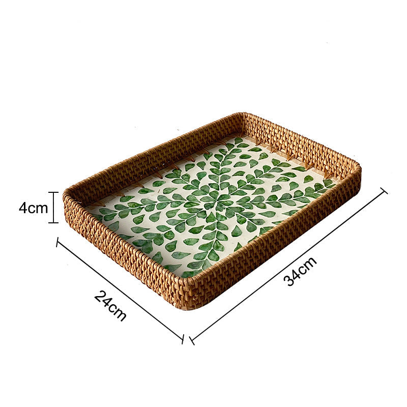 Unisex Serveringsfat Rektangulært Svart-Hvitt Mønster 31 cm x 21 cm 4