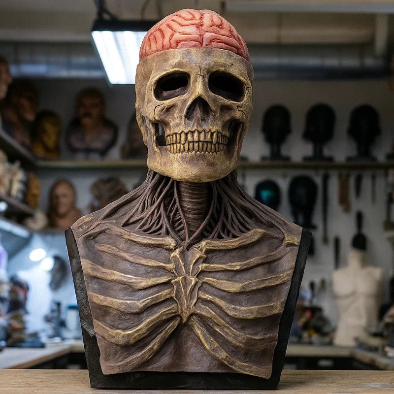 Unisex Skjelettmaske med Hatt for Halloween 1