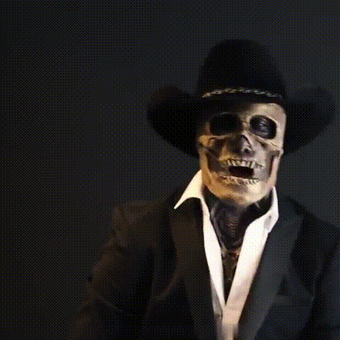 Unisex Skjelettmaske med Hatt for Halloween 2