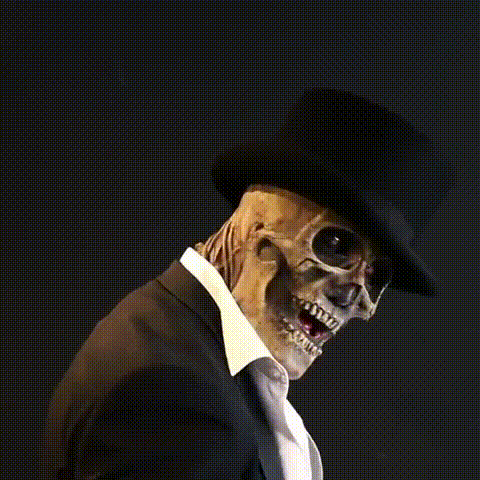 Unisex Skjelettmaske med Hatt for Halloween 4