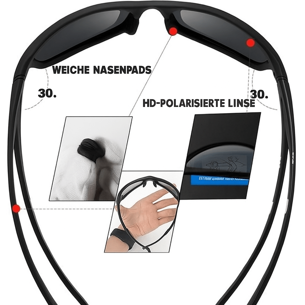Unisex Sportssolbriller med Polariserte Linser 6