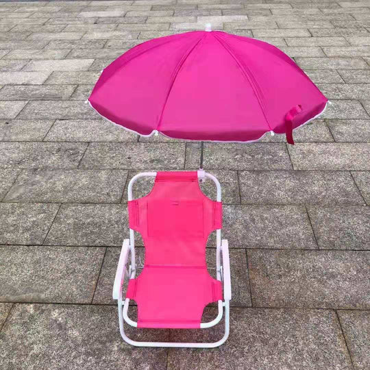 Unisex Strandstol med Justerbar Parasoll Komfortabel og Bærbar 1