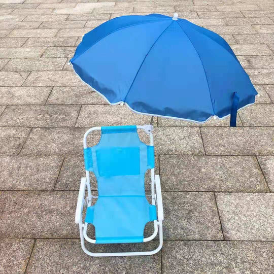 Unisex Strandstol med Justerbar Parasoll Komfortabel og Bærbar 2
