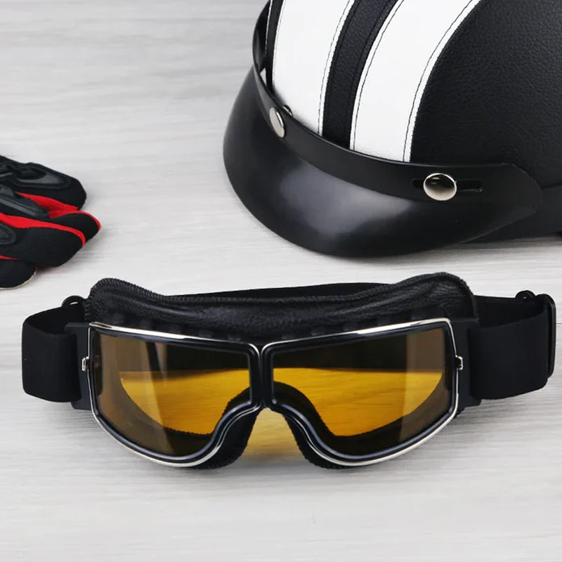 Unisex Vintage Motorsykkelbriller Retropilotstil 3