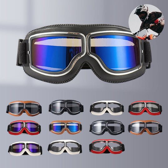 Unisex Vintage Motorsykkelbriller Retropilotstil 7