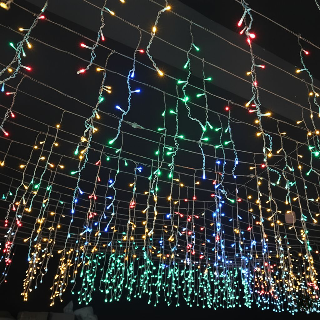 Utendørs LED Lyslenke 50m med Istap Design 3