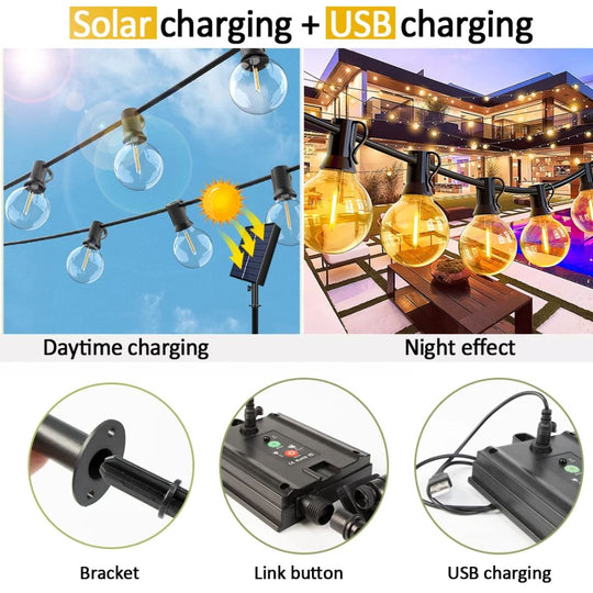 Utendørs Lyslenker med Solenergi 6