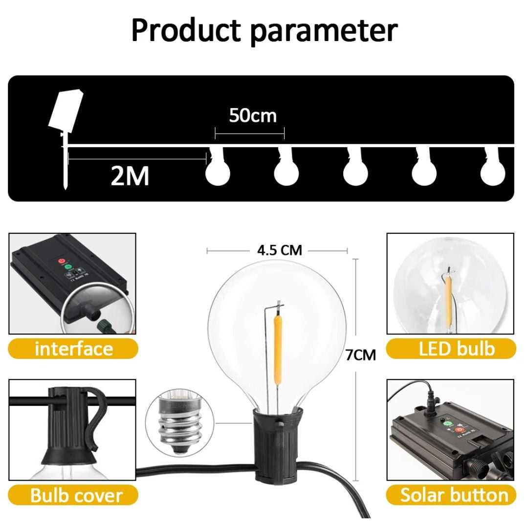 Utendørs Lyslenker med Solenergi 7