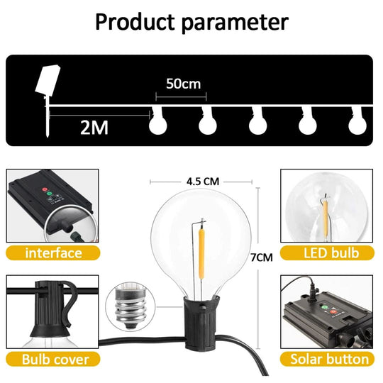 Utendørs Lyslenker med Solenergi 7