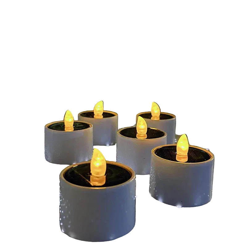 Utendørsbelysning LED Stearinlys Flimrende Solcelledrevet 6-Pack 0